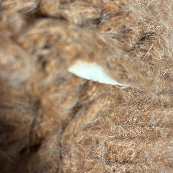 Distressed Knit Cardigan Sweater By Moon River S Brown & White Chevron Pattern - Picture 12 of 12